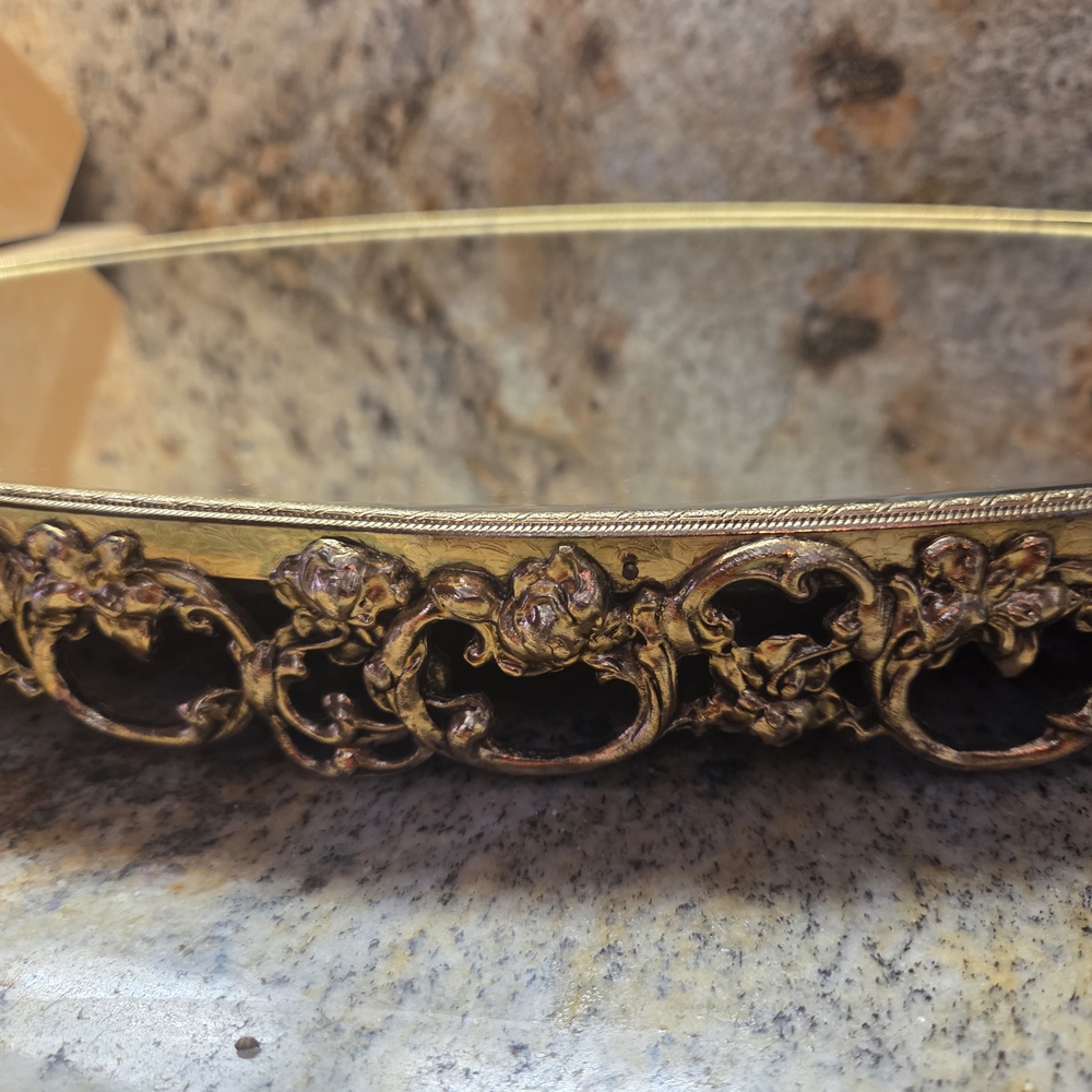 Elegant Gold Floral Mirror